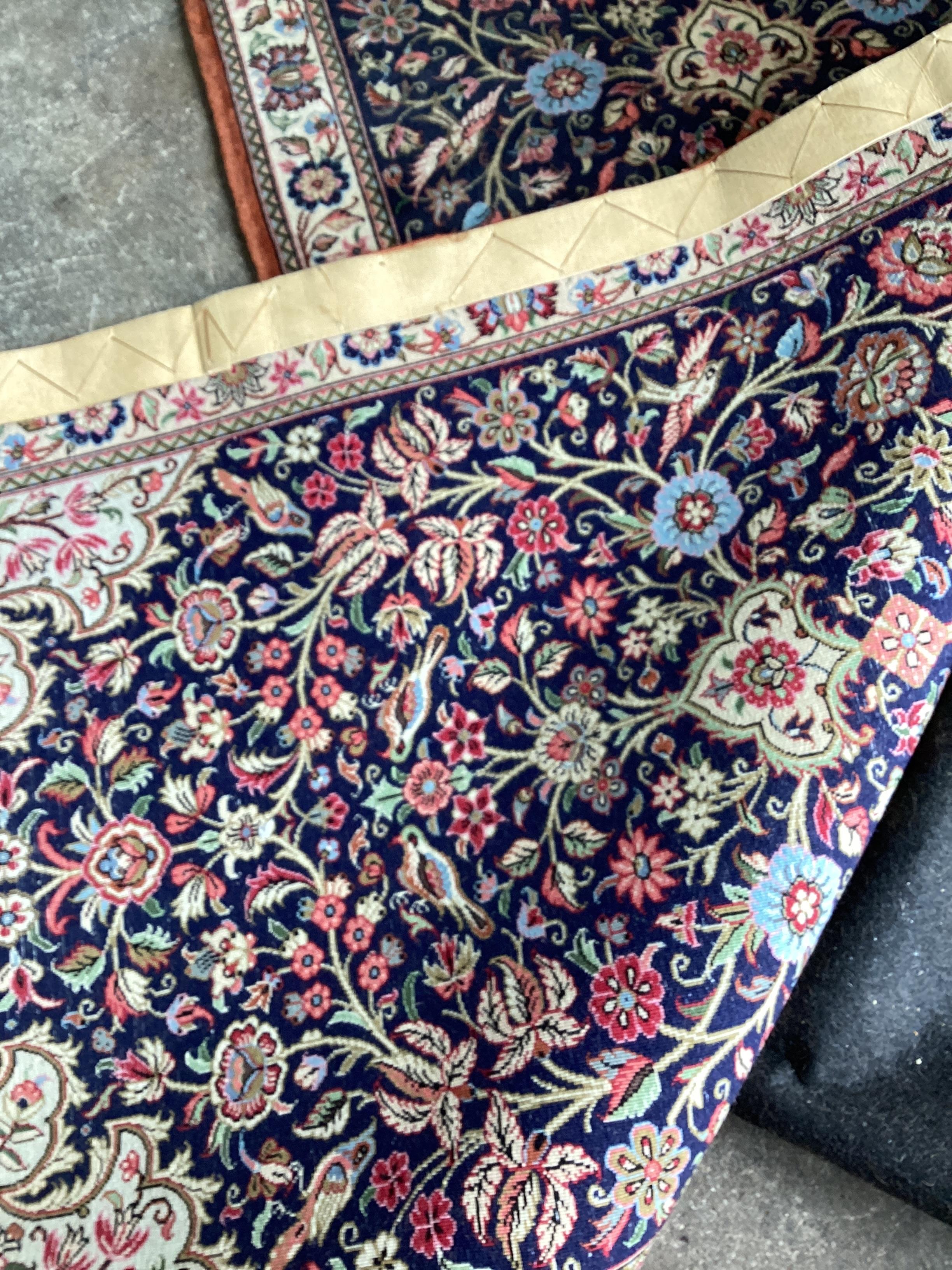 A modern Persian dark blue ground runner, 185 x 70cms